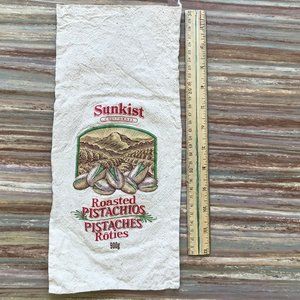 Sunkist Roasted Pistachios Fabric Cloth Bag Package Paramount Farms 6x14"